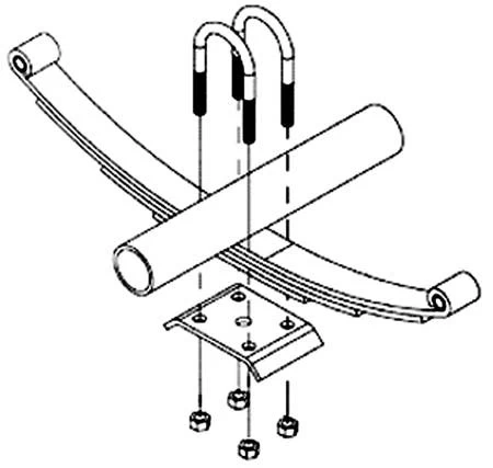 U-Bolt Kit for 1-3/4" Round Axle Beam 3/8 D x 4-1/4"L / APUBR-10