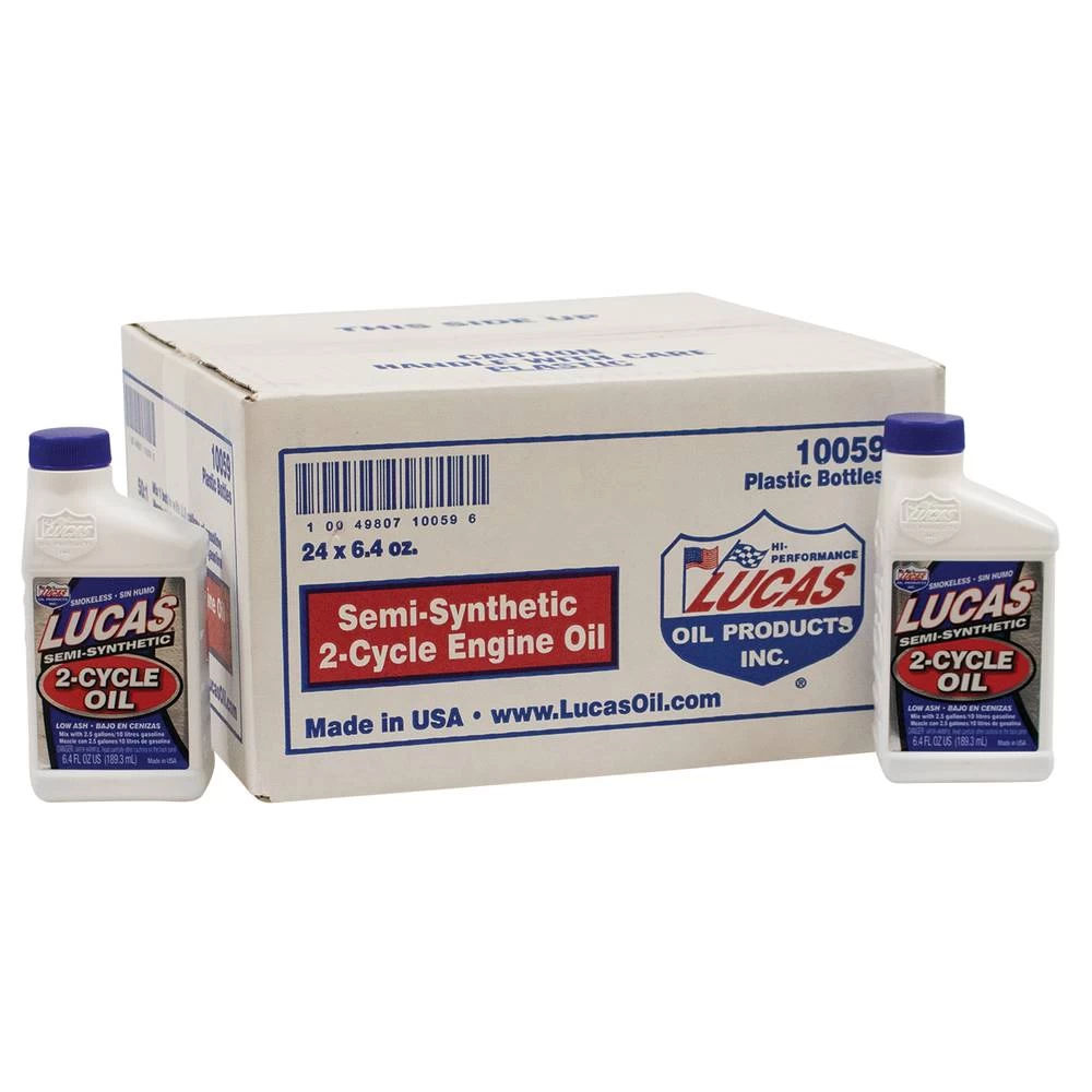 Lucas Oil 2-Cycle Oil Semi-Synthetic, Twenty-four 6.4 oz. bottles / 051-515