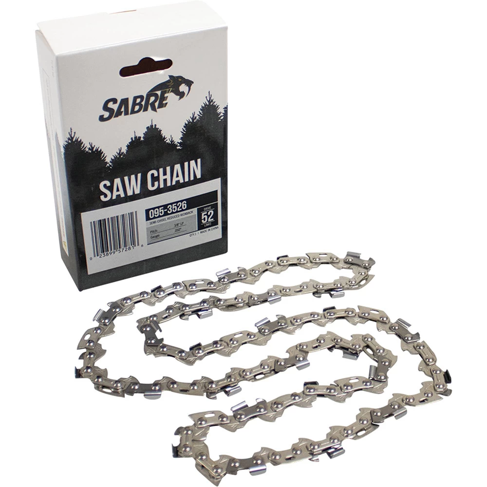 Chain Pre-Cut Loop 52 DL, 3/8" LP, .050" Gauge, Semi-Chisel Reduced Kickback / 095-3526