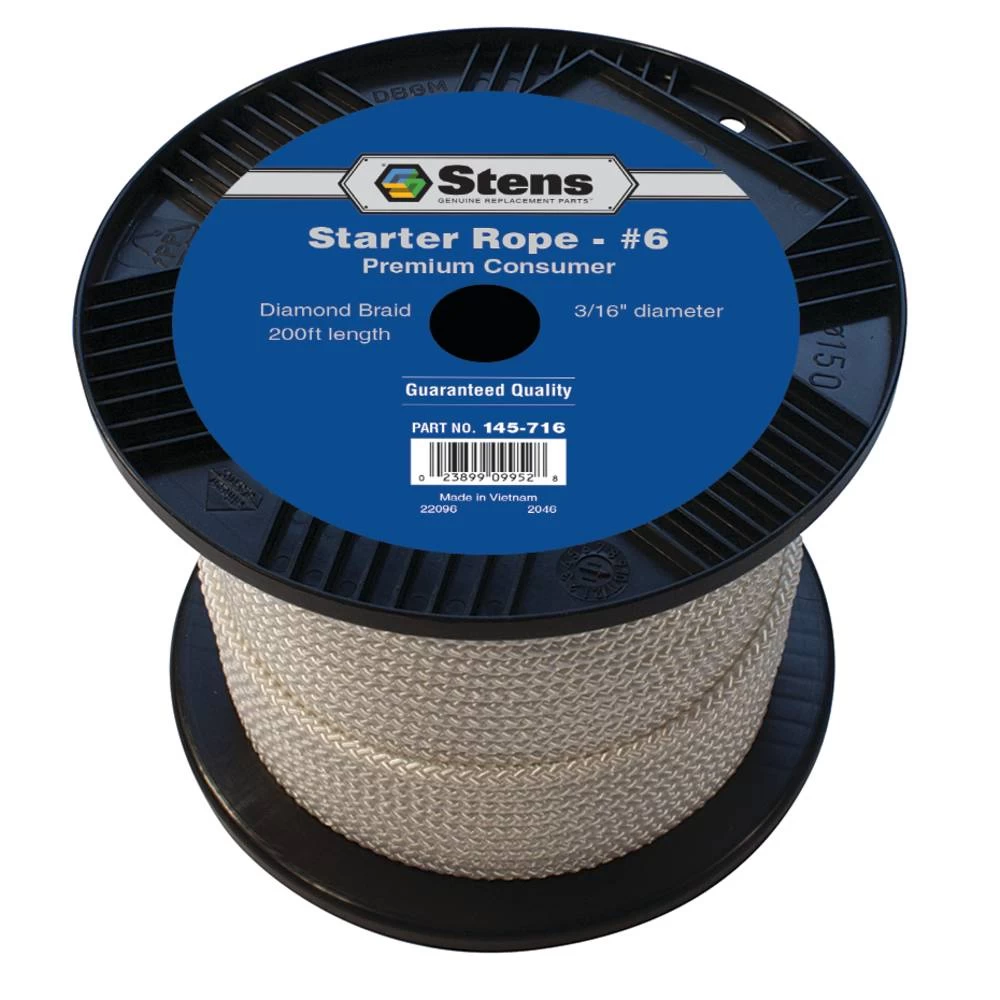 Stens 200' Diamond Braid Starter Rope #6 Diamond / 145-716