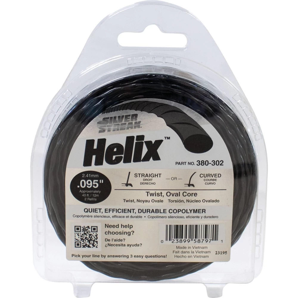 Silver Streak Helix Trimmer Line .095 40' Clam Shell / 380-302
