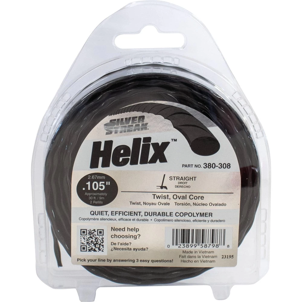 Silver Streak Helix Trimmer Line .105 30' Clam Shell / 380-308
