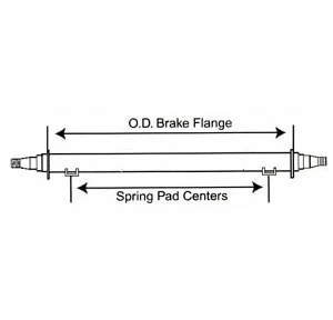 7200 LB Axle Beam Straight 3" Round, Flanged / DT72DX