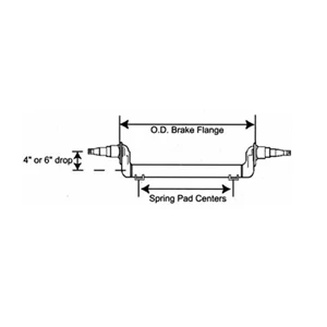 7000 LB Axle Beam 4'' Drop 3" Round w. E-Z Lube, Flanged / DTD70DX-ZL