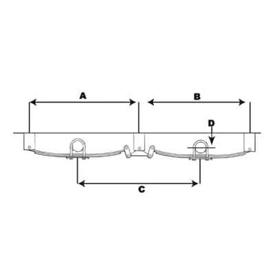 Tandem Axle Hanger Kit for 1-3/4" Double Eye Springs / APT1