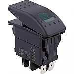 Tiger Lights Green LED Rocker Switch / TLSW2-G
